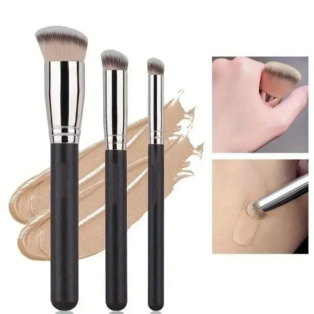 NWT 3 Kabuki Multi-Purpose Face Makeup Brushes Blending Buffing Flawless Finish